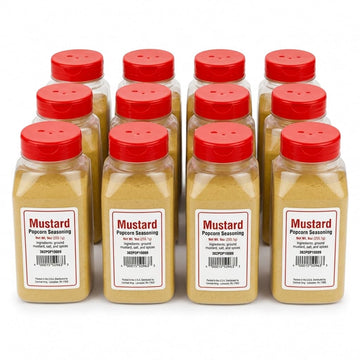 Glownary Mustard Popcorn Seasoning, 9 oz., Vegan, Vegetarian, Made in America, 12 Pack Case