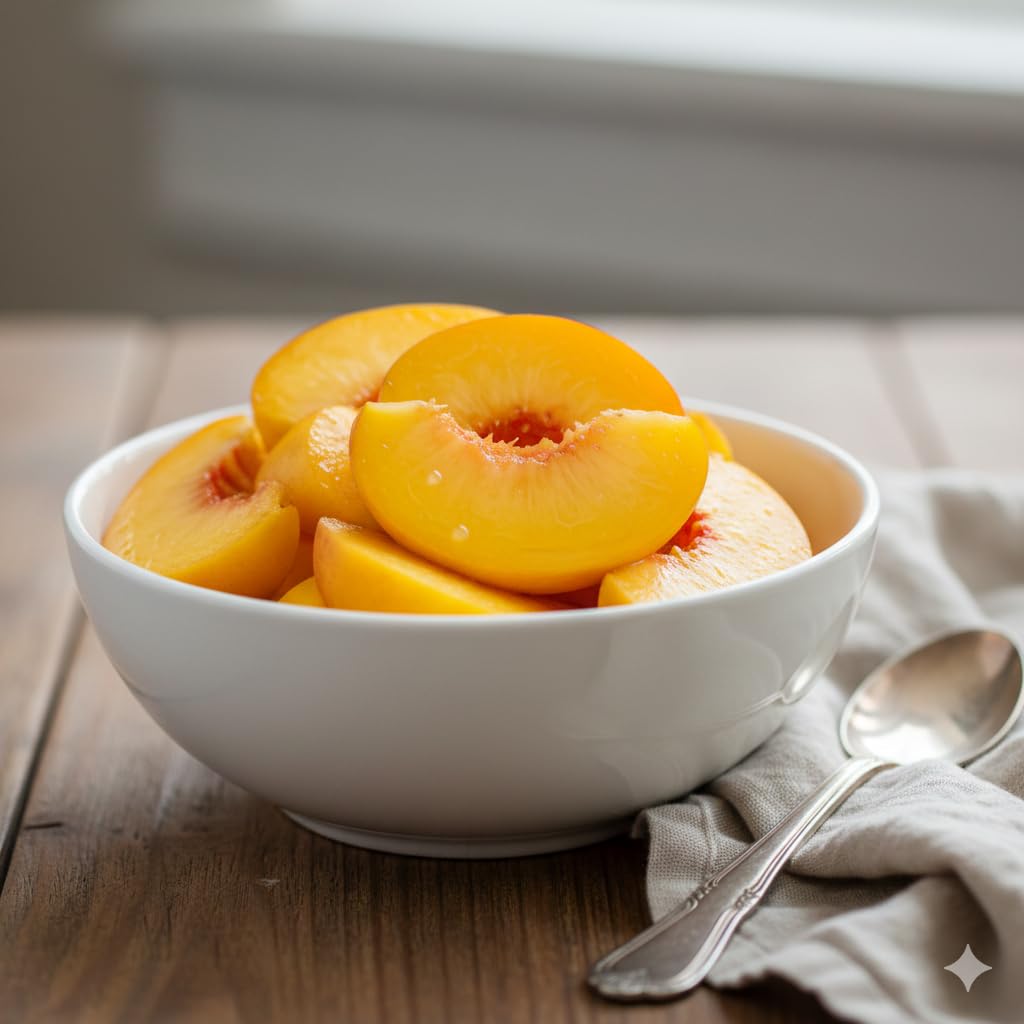 Glownary Sliced Peaches in Light Syrup, #10 Can, 106 oz, 6 Pack, Kosher Certified view 4