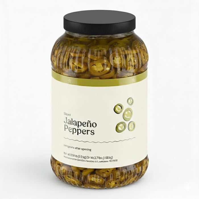 Glownary Jalapeno Slices, Hot Peppers, 1 Gallon, Jarred, 4 per Case