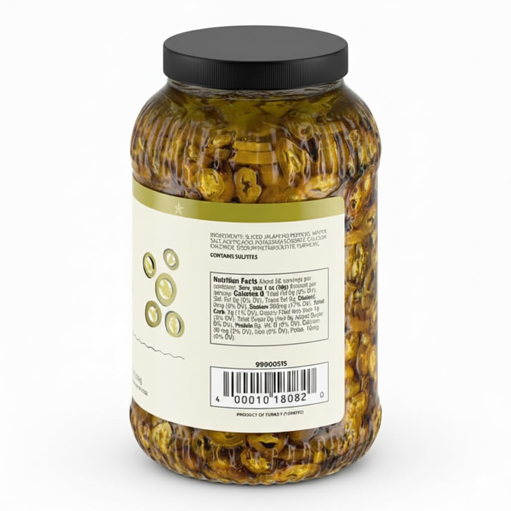 Glownary Jalapeno Slices, Hot Peppers, 1 Gallon, Jarred, 4 per Case view 2