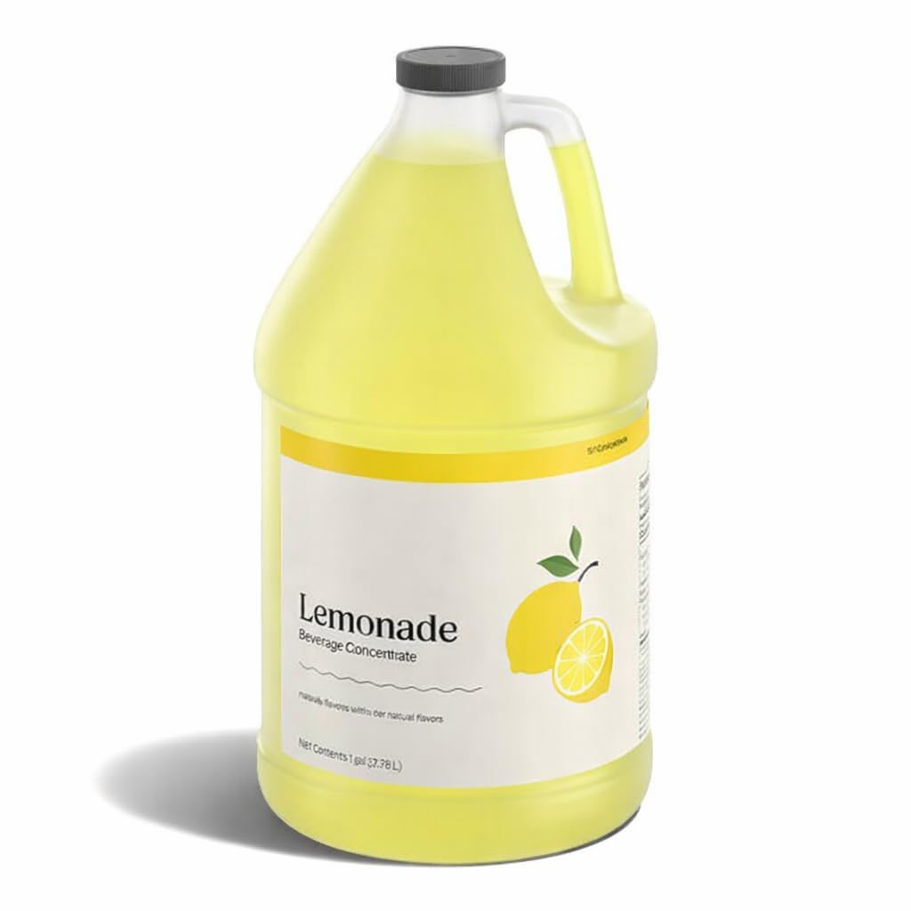 Glownary Lemonade Beverage Concentrate, 5:1, 1 Gallon, 4 Pack, Kosher, Caffeine Free, Citrus Flavor