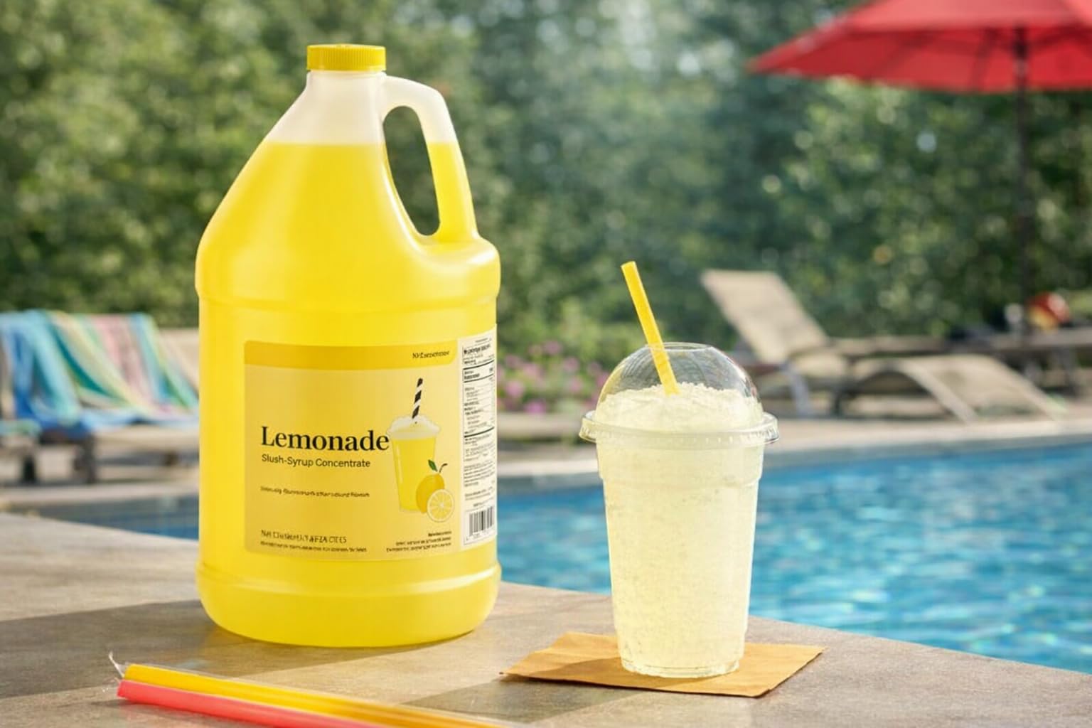 Glownary Lemonade Slushy Concentrate, 5:1 Dilution Ratio, 1 Gallon, Non-Carbonated, Kosher, 4 Pack Case view 2