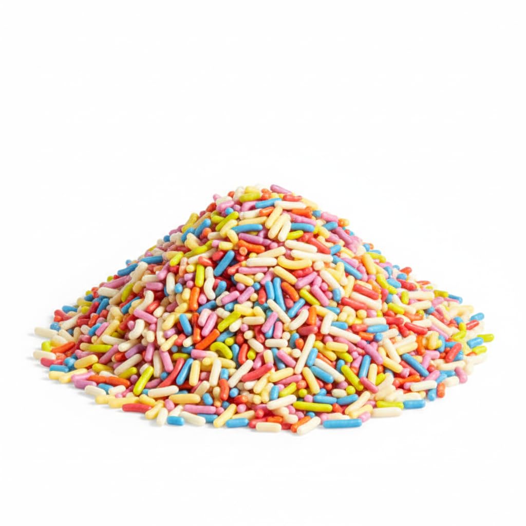 Glownary Natural Rainbow Sprinkles, 25 lb., Kosher, Gluten-Free, Dairy-Free, Vegetarian, Assorted Colors