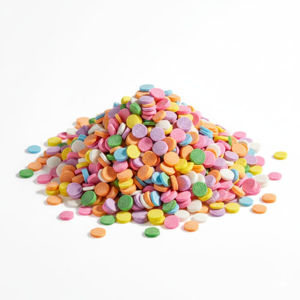 Glownary Pastel Confetti Sequin Sprinkles, 7 lb, Assorted Colors, Round Shape, Gluten-Free, Kosher, Vegetarian