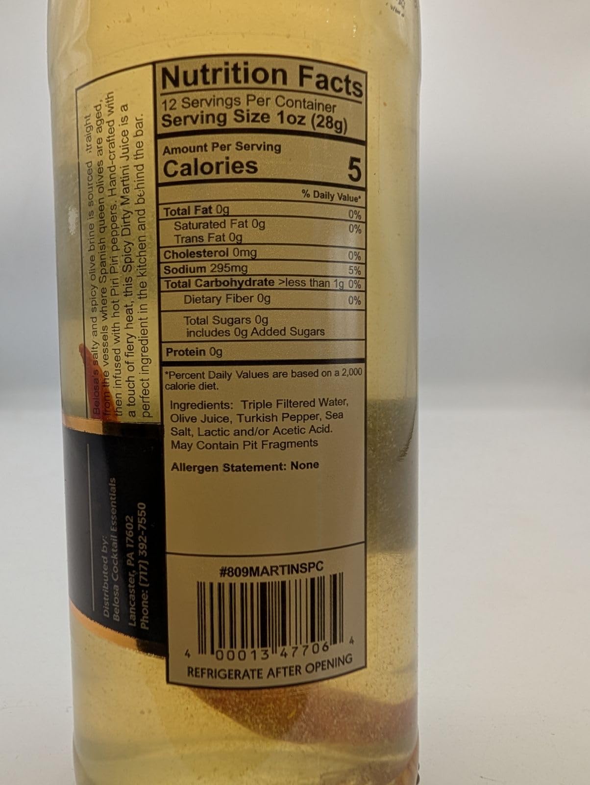 Glownary Spicy Dirty Martini Juice, Olive Flavor, Unsweetened, Triple Filtered, 375 mL, Glass Bottle view 5