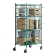 Glownary NSF Mobile Wire Security Cage Kit, 70 Inch (Green, 24" x 36", Mobile)