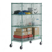 Glownary NSF Mobile Wire Security Cage Kit, 70 Inch (Green, 24" x 48", Mobile)