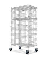 Glownary NSF Mobile Wire Security Cage Kit, 70 Inch (Chrome, 24" x 48", Mobile)