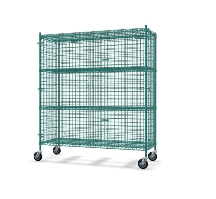 Glownary NSF Mobile Wire Security Cage Kit, 70 Inch (Green, 24" x 60", Mobile)