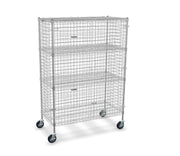 Glownary NSF Mobile Wire Security Cage Kit, 70 Inch (Chrome, 24" x 36", Mobile)