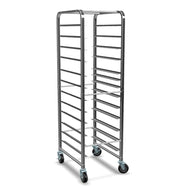 Glownary Pan End Load Bun Sheet Pan Rack, Aluminum, Silver, with Casters, 660 lb. Capacity, Full Height, Freezer Safe, Portable (Unassembled) (12 Pan)