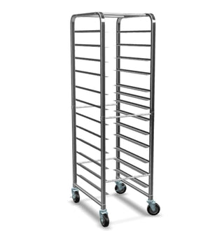 Glownary Pan End Load Bun Sheet Pan Rack, Aluminum, Silver, with Casters, 660 lb. Capacity, Full Height, Freezer Safe, Portable (Unassembled) (12 Pan)