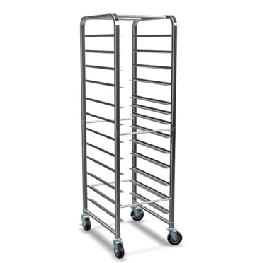 Glownary Pan End Load Bun Sheet Pan Rack, Aluminum, Silver, with Casters, 660 lb. Capacity, Full Height, Freezer Safe, Portable (Unassembled) (12 Pan)