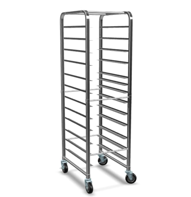 Glownary Pan End Load Bun Sheet Pan Rack, Aluminum, Silver, with Casters, 660 lb. Capacity, Full Height, Freezer Safe, Portable (Unassembled) (12 Pan)