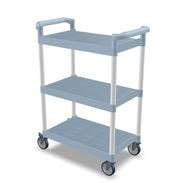 Plastic Utility Bussing Cart with Shelves, 450 lb. Capacity, for Restaurants and Catering (Gray, 32" x 16")