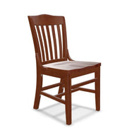 Glownary School House Chair, Beechwood, Slat Back, Traditional Style, Indoor, 350 lb. Capacity (Mahogany, Standard Height)