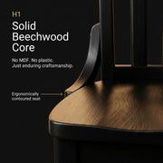 Glownary School House Chair, Beechwood, Slat Back, Traditional Style, Indoor, 350 lb. Capacity (Black, Standard Height) view 3