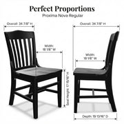 Glownary School House Chair, Beechwood, Slat Back, Traditional Style, Indoor, 350 lb. Capacity (Black, Standard Height) view 5