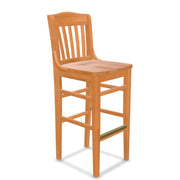 Glownary School House Chair, Beechwood, Slat Back, Traditional Style, Indoor, 350 lb. Capacity (Natural, Bar Height)