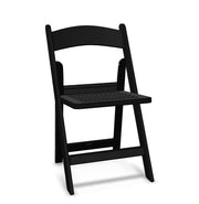 Glownary Resin Folding Chair with Slatted Seat, Polypropylene, UV-Protected, 250 lb. Capacity, Indoor and Outdoor Use, 17x18x31 Inches, Set of 4 (Black)