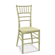 Glownary Reinforced Heavy-Duty Resin Chiavari Chair with Steel Frame, 500 lb. Capacity, Stackable, Indoor/Outdoor, for Banquets and Weddings (Champagne)