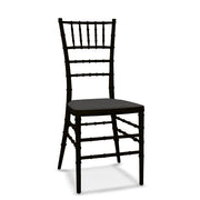Glownary Reinforced Heavy-Duty Resin Chiavari Chair with Steel Frame, 500 lb. Capacity, Stackable, Indoor/Outdoor, for Banquets and Weddings (Black)