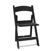 Glownary Resin Folding Chair with Padded Vinyl Seat, 250 lb. Capacity, UV-Resistant, Foldable, for Indoor and Outdoor Use, 4 Pack (Black)