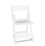 Glownary Resin Folding Chair with Padded Vinyl Seat, 250 lb. Capacity, UV-Resistant, Foldable, for Indoor and Outdoor Use, 4 Pack (White)
