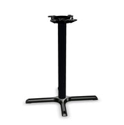 Glownary Black Column Table Base, Cast Iron and Steel, Powder-Coated, Cross Style, 10-Inch Top Plate, Non-Slip Glides, for Indoor Use (22" x 30", Counter Height)