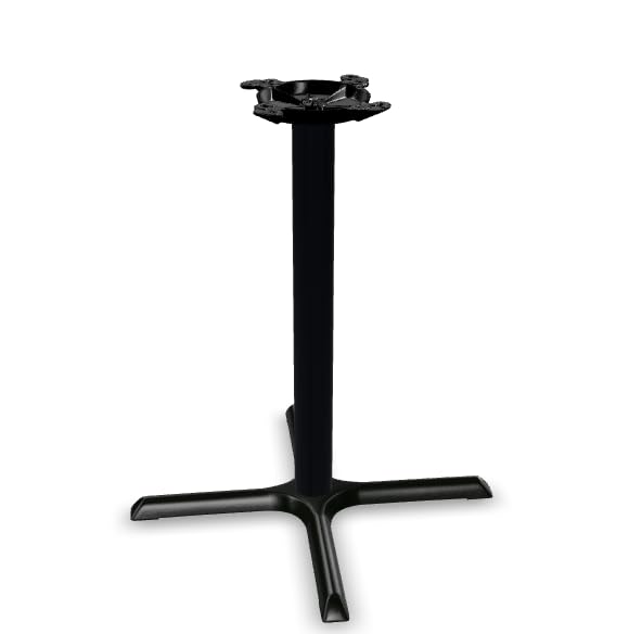 Glownary Black Column Table Base, Cast Iron and Steel, Powder-Coated, Cross Style, 10-Inch Top Plate, Non-Slip Glides, for Indoor Use (30" x 30", Counter Height)