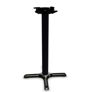 Glownary Black Column Table Base, Cast Iron and Steel, Powder-Coated, Cross Style, 10-Inch Top Plate, Non-Slip Glides, for Indoor Use (22" x 22", Counter Height)