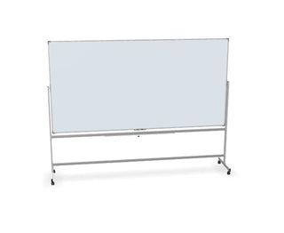 Magnetic Whiteboard with Aluminum Frame, Double-Sided, Mobile Stand, Locking Casters, Accessory Tray (White, 96" x 48", Aluminum)