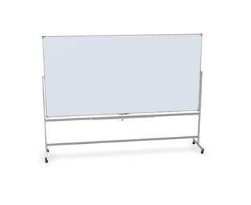 Magnetic Whiteboard with Aluminum Frame, Double-Sided, Mobile Stand, Locking Casters, Accessory Tray (White, 96" x 48", Aluminum)