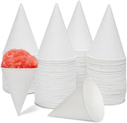 Glownary Harvest 5 oz White Rolled Rim Paper Cone Cups, Disposable Eco-Friendly Water & Snow Cone Cups, No PFAS Added, Durable Paper Construction, 5,000 Count Case