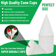 Glownary Harvest 5 oz White Rolled Rim Paper Cone Cups, Disposable Eco-Friendly Water & Snow Cone Cups, No PFAS Added, Durable Paper Construction, 200 Count Pack view 3