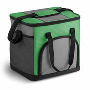 Insulated Nylon Cooler Bag, Green, 40-Can Capacity, Zipper Closure, ID Window, Collapsible, for Catering and Delivery, 15.5x13x14 Inch (Green, Small)