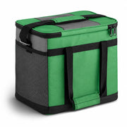 Insulated Nylon Cooler Bag, Green, 40-Can Capacity, Zipper Closure, ID Window, Collapsible, for Catering and Delivery, 15.5x13x14 Inch (Green, Small) view 2