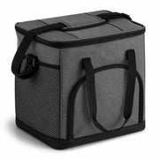 Insulated Nylon Cooler Bag, Green, 40-Can Capacity, Zipper Closure, ID Window, Collapsible, for Catering and Delivery, 15.5x13x14 Inch (Black, Small)