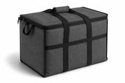 Insulated Nylon Cooler Bag, Green, 40-Can Capacity, Zipper Closure, ID Window, Collapsible, for Catering and Delivery, 15.5x13x14 Inch (Black, Large)
