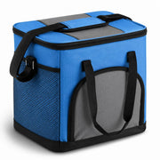 Insulated Nylon Cooler Bag, Green, 40-Can Capacity, Zipper Closure, ID Window, Collapsible, for Catering and Delivery, 15.5x13x14 Inch (Blue, Small)