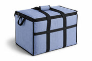 Insulated Nylon Cooler Bag, Green, 40-Can Capacity, Zipper Closure, ID Window, Collapsible, for Catering and Delivery, 15.5x13x14 Inch (Navy, Large)