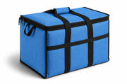 Insulated Nylon Cooler Bag, Green, 40-Can Capacity, Zipper Closure, ID Window, Collapsible, for Catering and Delivery, 15.5x13x14 Inch (Blue, Large)