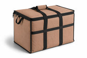 Insulated Nylon Cooler Bag, Green, 40-Can Capacity, Zipper Closure, ID Window, Collapsible, for Catering and Delivery, 15.5x13x14 Inch (Brown, Large)