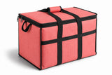 Insulated Nylon Cooler Bag, Green, 40-Can Capacity, Zipper Closure, ID Window, Collapsible, for Catering and Delivery, 15.5x13x14 Inch (Red, Large)