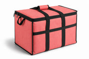 Insulated Nylon Cooler Bag, Green, 40-Can Capacity, Zipper Closure, ID Window, Collapsible, for Catering and Delivery, 15.5x13x14 Inch (Red, Large)