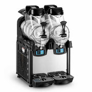 Commercial Pourover Granita Slushy Machine, Frozen Beverage Dispenser, Adjustable Thickness, Stainless Steel, 120V, R-452A, Double Bowl, 1.6 Gallon