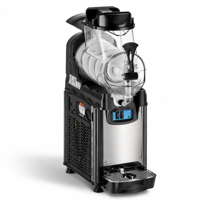 Commercial Pourover Granita Slushy Machine, Frozen Beverage Dispenser, Adjustable Thickness, Stainless Steel, 120V, R-452A, Single Bowl, 1.6 Gallon