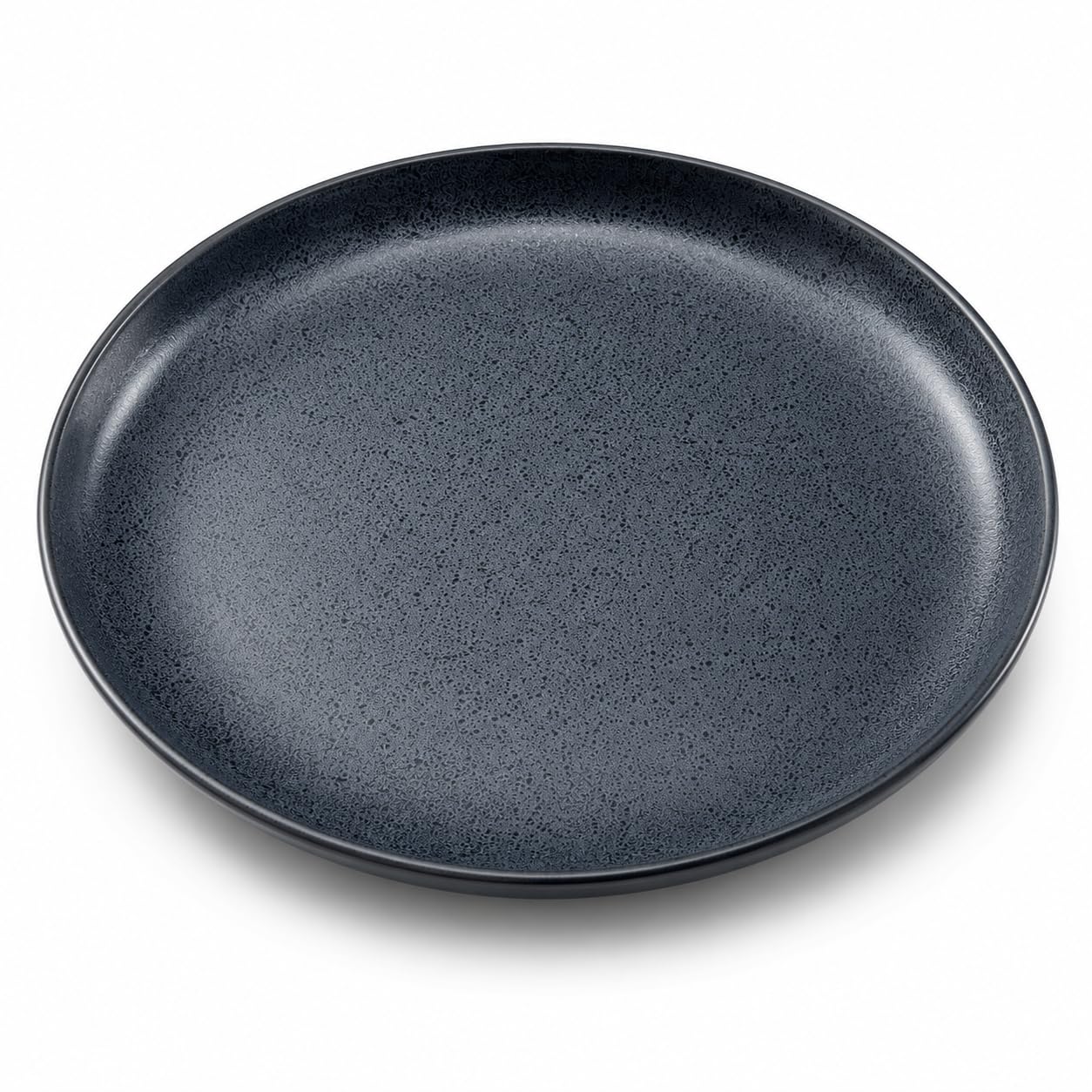 Glownary Embers Midnight Blue Matte Stoneware Dinner Plate, 10 3/4 Inch, Coupe, Reactive Glaze, Dishwasher Safe, 12/Case