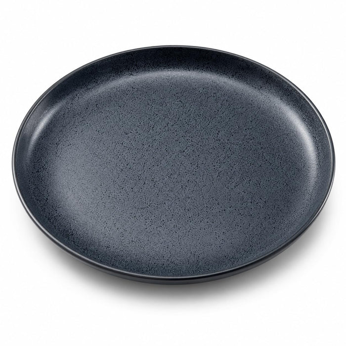Glownary Embers Midnight Blue Matte Stoneware Dinner Plate, 10 3/4 Inch, Coupe, Reactive Glaze, Dishwasher Safe, 12/Case