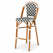 Glownary Bistro Outdoor Barstool (Black and White Birdseye, Bar Stool, Without Arms)